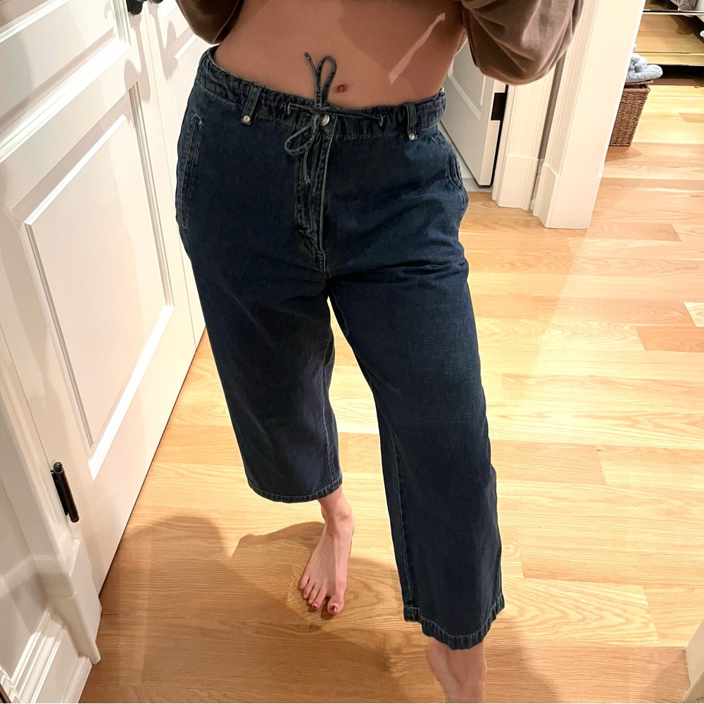 Mid Wash ESPRIT Tie Cropped Jeans